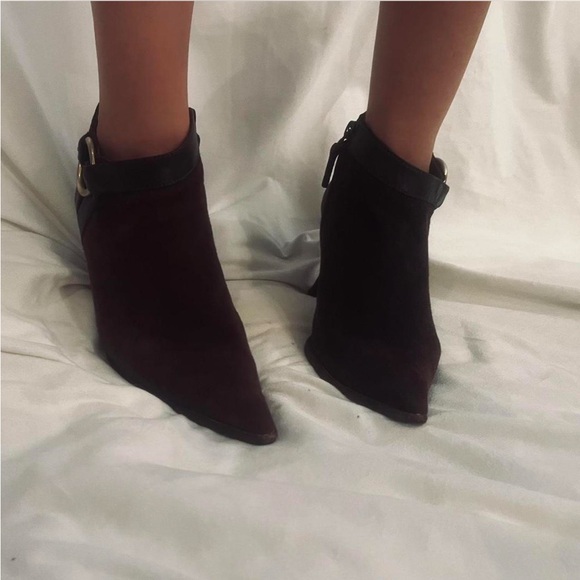 Brown Pointed Toe Suede Bally Ankle Boots - Picture 7 of 8